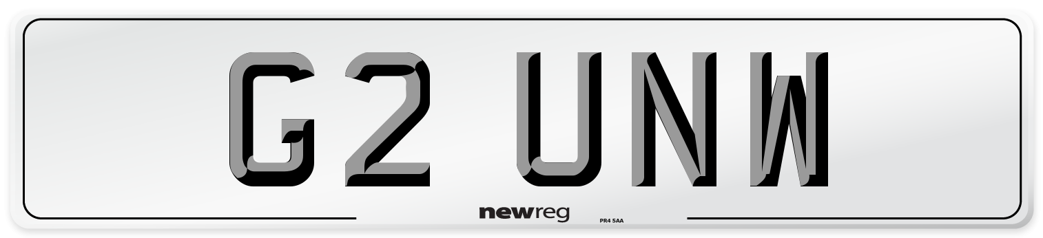 G2 UNW Number Plate from New Reg